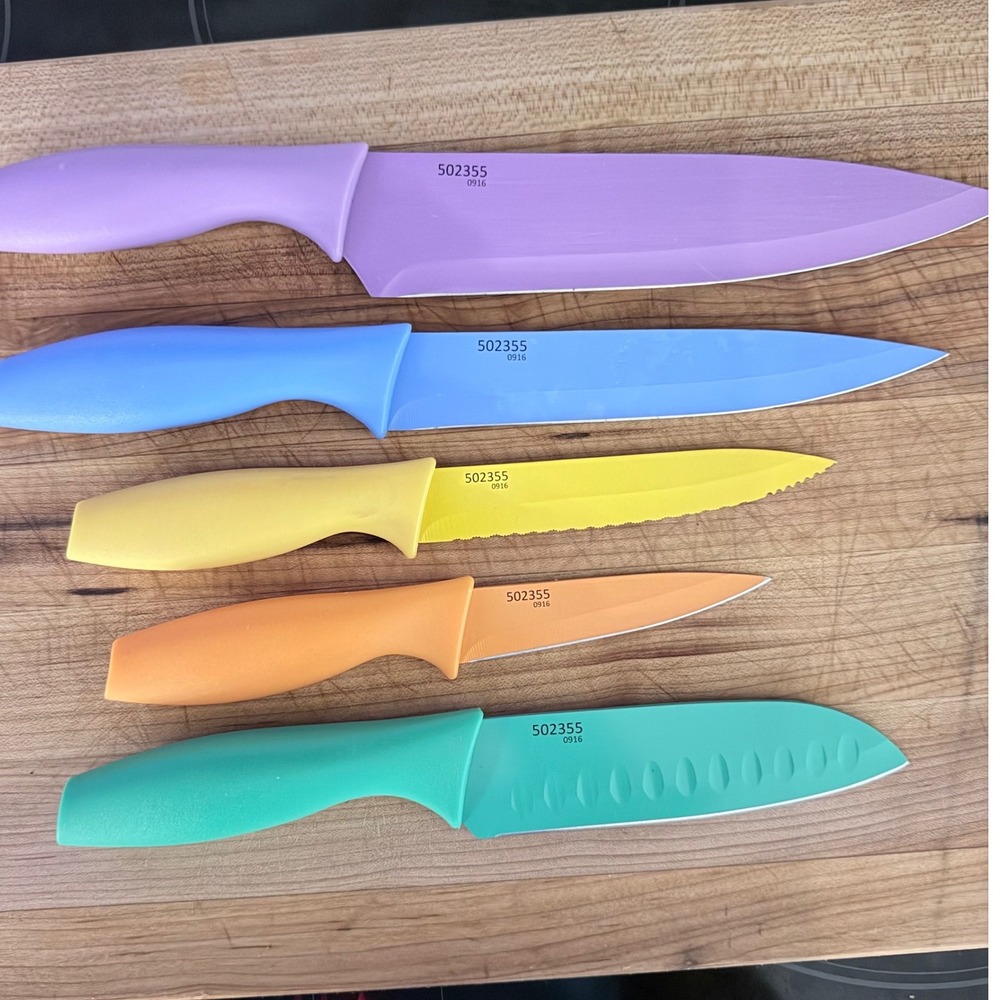 Cuisinart Advantage 5 Piece Color Knife Set with Blade Guards Stainless Steel